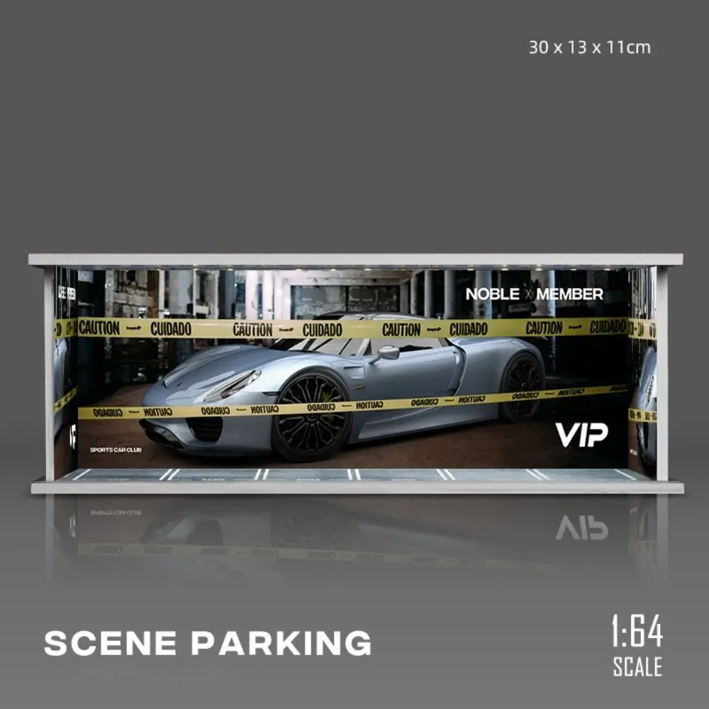 1/64 Scale Garage Scene Model Simulation Miniature Parking Lot Model Showroom Exhibition Hall Car Model Display Box Alloy Car