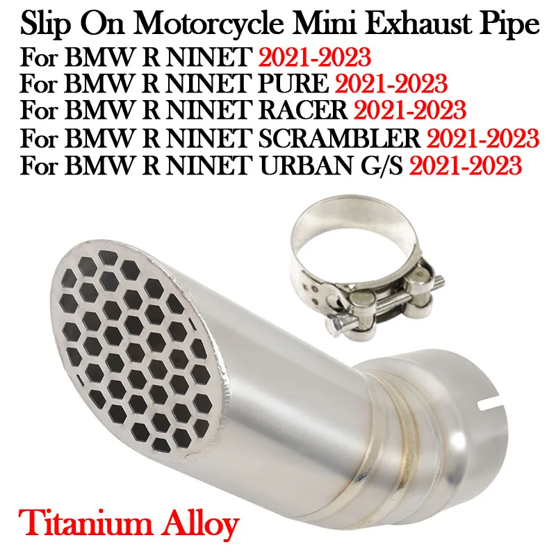 

Titanium Alloy For BMW NINET T PURE RACER SCRAMBLER URBAN G/S 2021 2022 2023 Motorcycle Exhaust Pipe 60mm Muffler Escpae Modify
