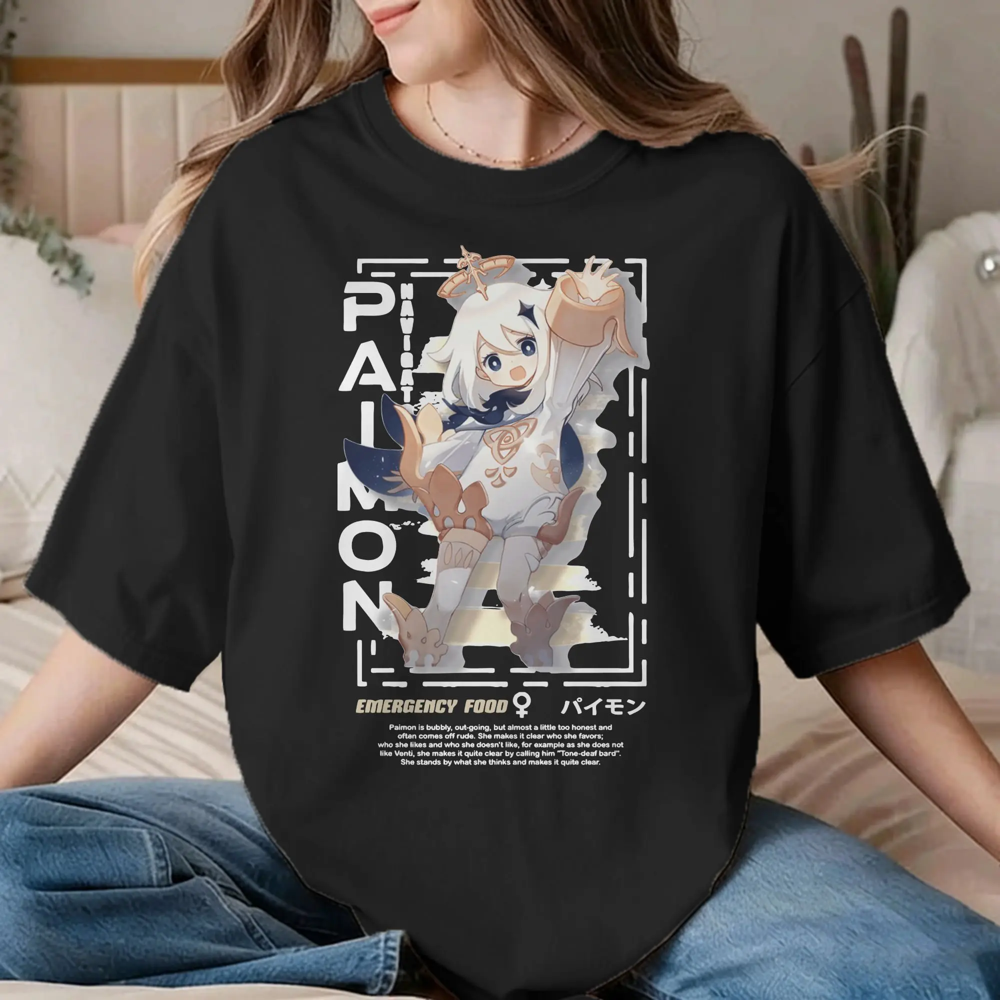 Men Women T-Shirts Genshin Impact Paimon Funny 100% Cotton Tees Short Sleeve  T Shirt O Neck Tops Plus Size
