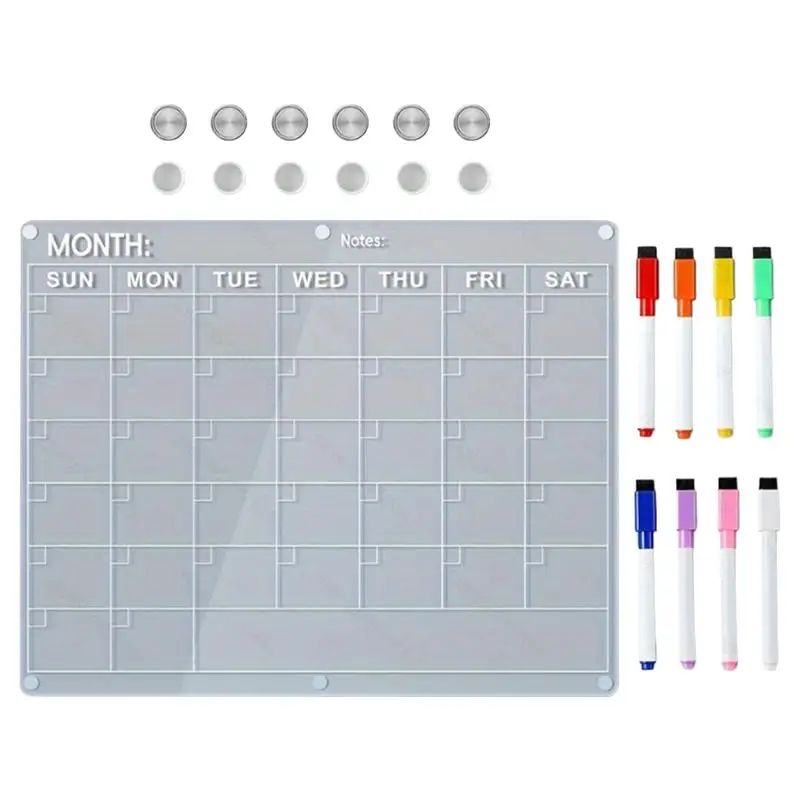 

Calendar Board For Fridge Reusable Fridge Calendar Wall Calendar 8 Dry Erase Markers Planning Board For Family Friends