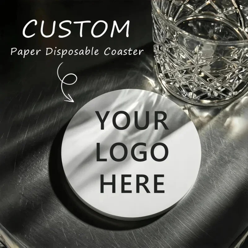Personalized Customized Photo Round Cardstock Coasters, Single-Sided Printing, Suitable Cafes, Restaurants, Weddings, Party
