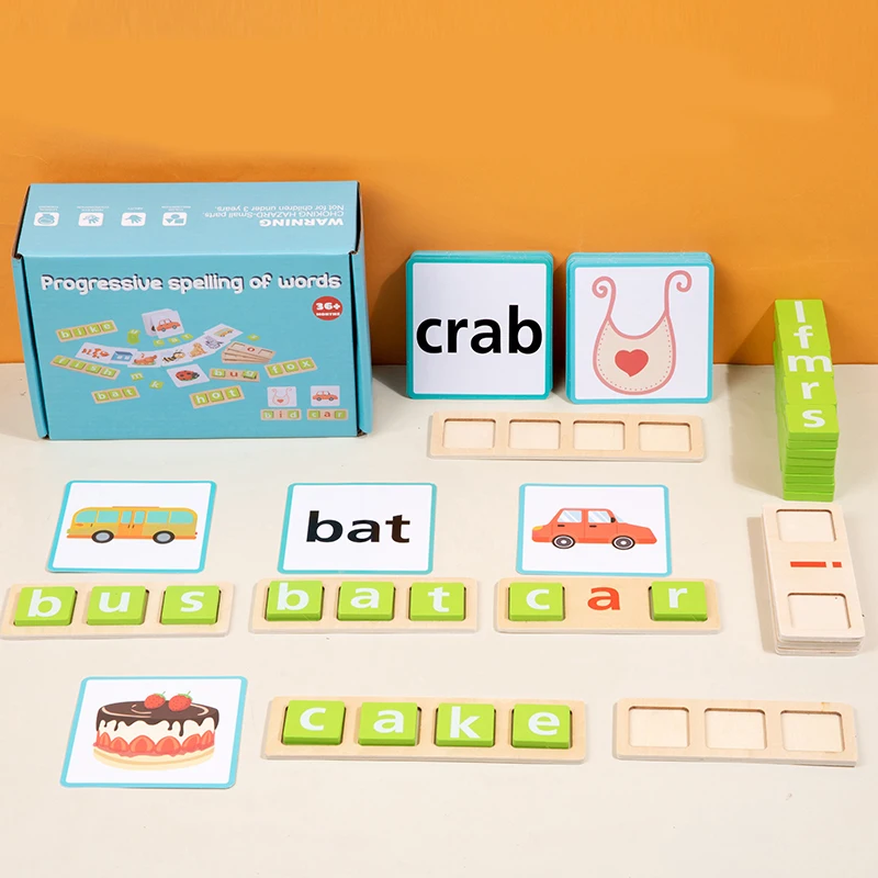 

Montessori Toys Early Learning Spell Word Letter Matching Puzzle Games Fine Motor Training Educational Toys For Children Gifts