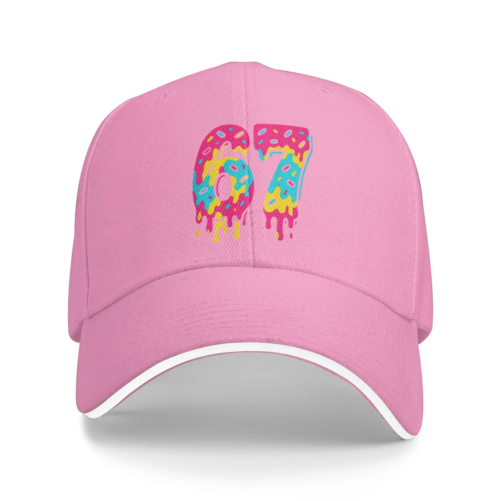 Six Seven Ice Cream Drip 67 Meme Gen Alpha Slang Baseball Caps Fashion Sandwich Cap Unisex Adjustable Hats Cap Outdoor
