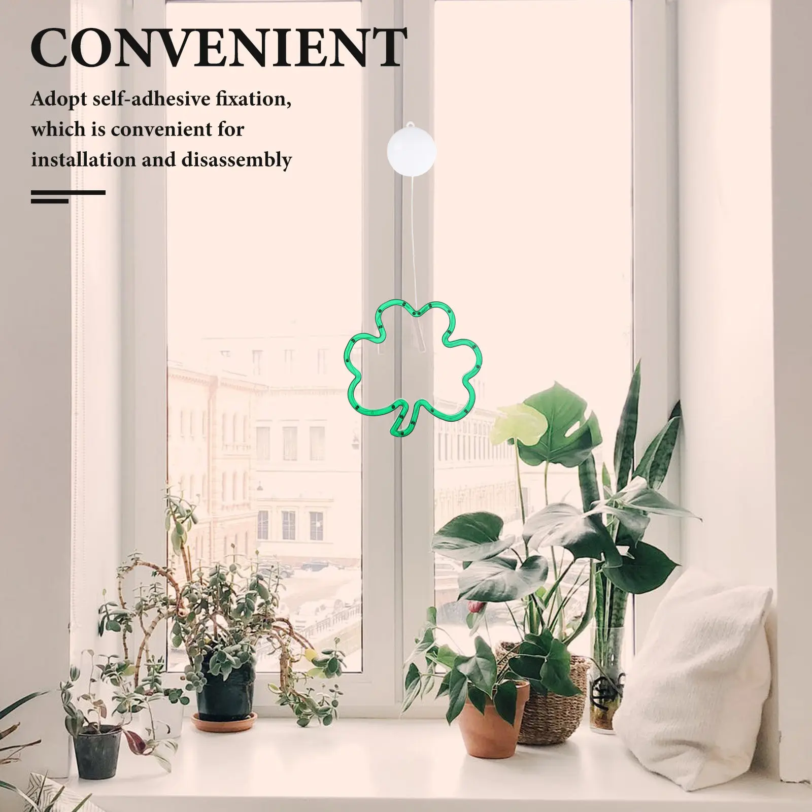 

Светящиеся оконные светильники Shamrock на самоклеящейся основе, зеленые силуэты, декор для ирландской вечеринки, украшения ко Дню Святого Патрика