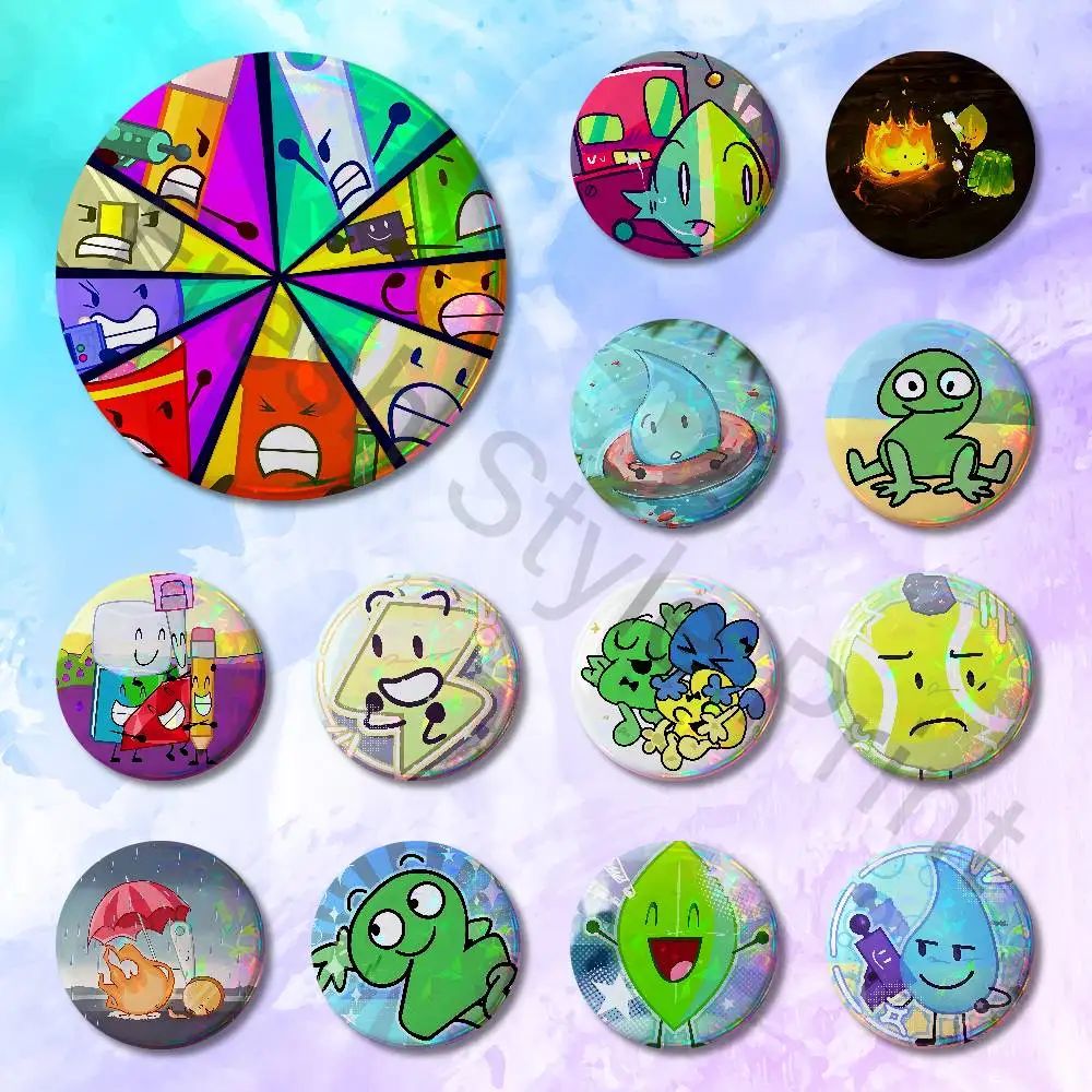 BFDI B-Battle for Dream Island Pins 58mm Cute Cartoon Badge Handmade Brooches for Backpack Accessories
