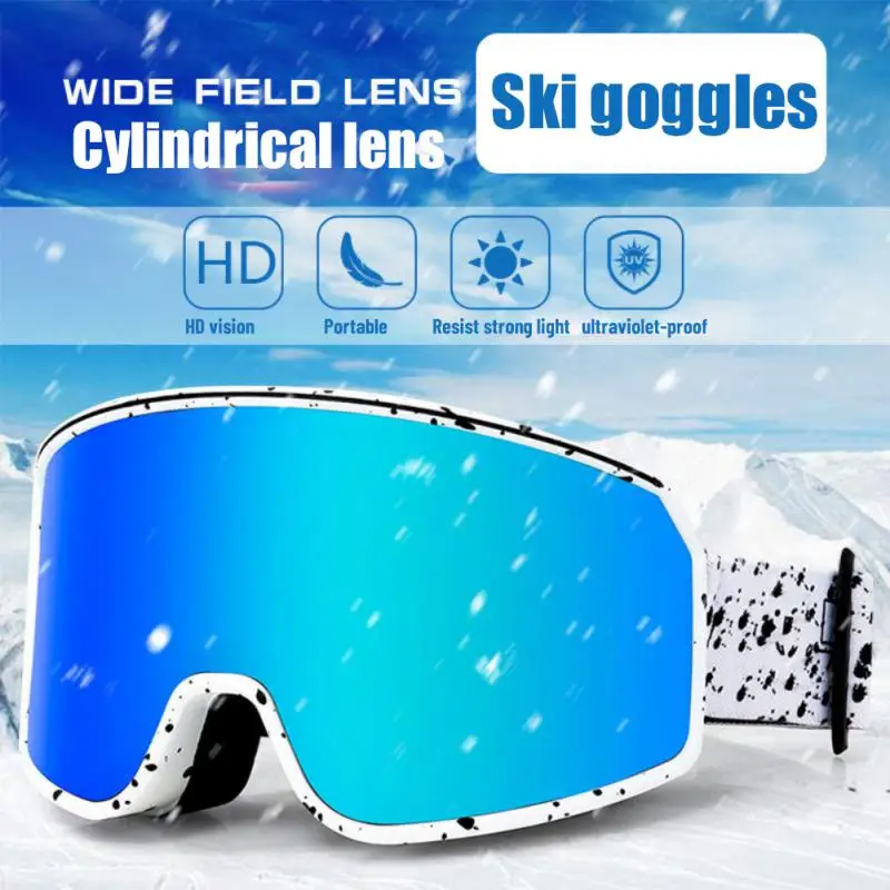 1Pcs Winter Professional Men Women Ski Goggles Set Magnetic Quick-Change Double Layers Anti-Fog Snowboard Goggles Adults