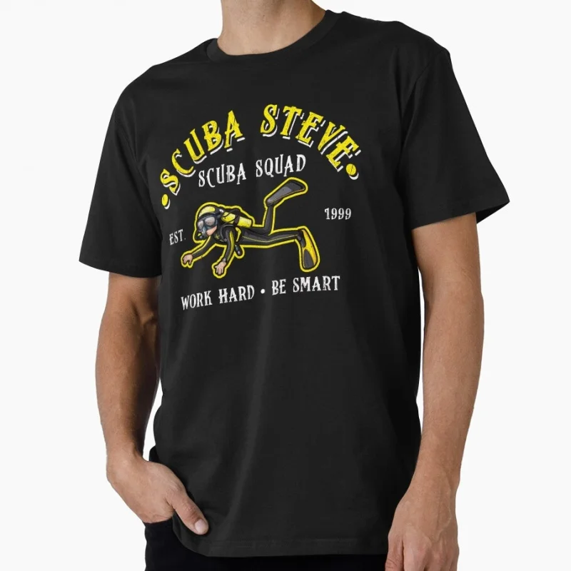 

Scuba Steve Scuba Squad Gift T-shirt 100% Cotton print tee Short Sleeve Graphic Clothes All size Tops S-6XL