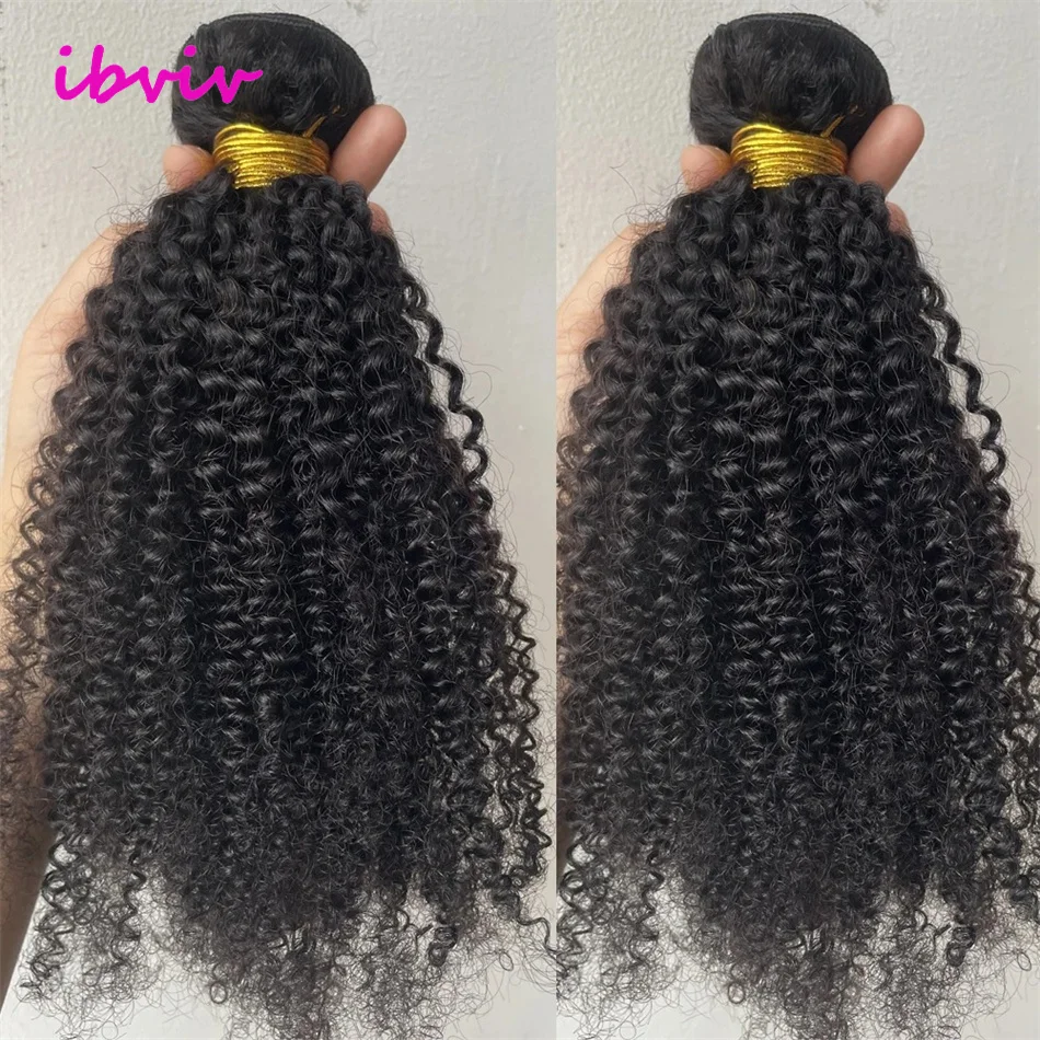 المنغولية الأفرو غريب مجعد الشعر حزم فقط 100% حزم الشعر البشري 4B 4C الطبيعي الأسود نسج ملحقات 1-3 حزم السائبة ريمي