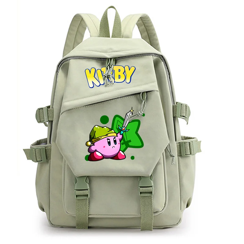 Kirby Backpack Cartoon Printed School Bag Girls Large Capacity Aesthetic Backpacks Student Supplies Travel Waterproof Bags Gift