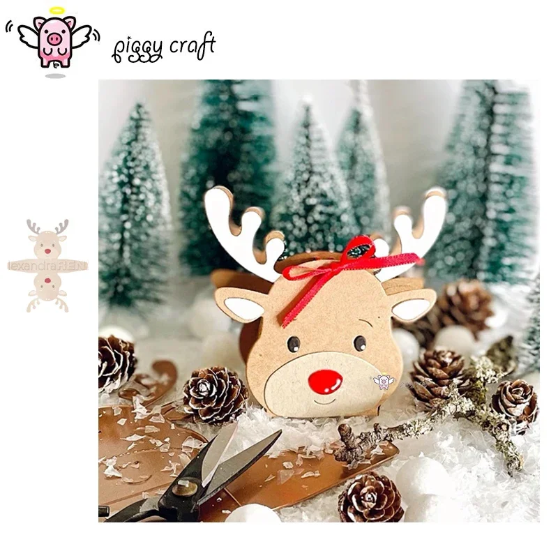 Mmao Craft metal cutting dies cut die mold Christmas reindeer box Scrapbook paper craft knife mould blade punch stencils dies