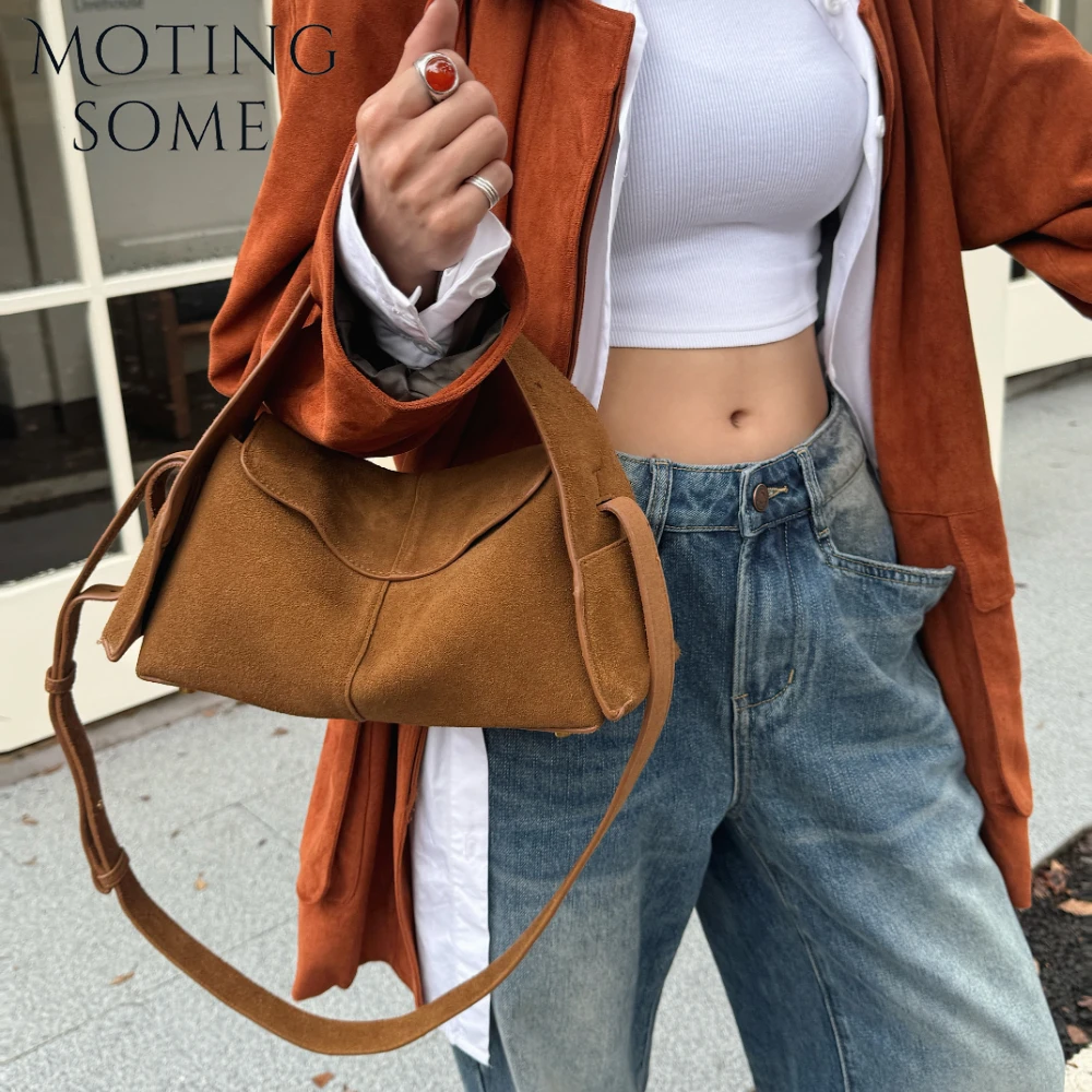 

Luxury Suede Bags Woman Handbag Winter Underarm Purse Crossbody Messenger Bag Shoulder Handbags Soft Matte Leather Daily Tote