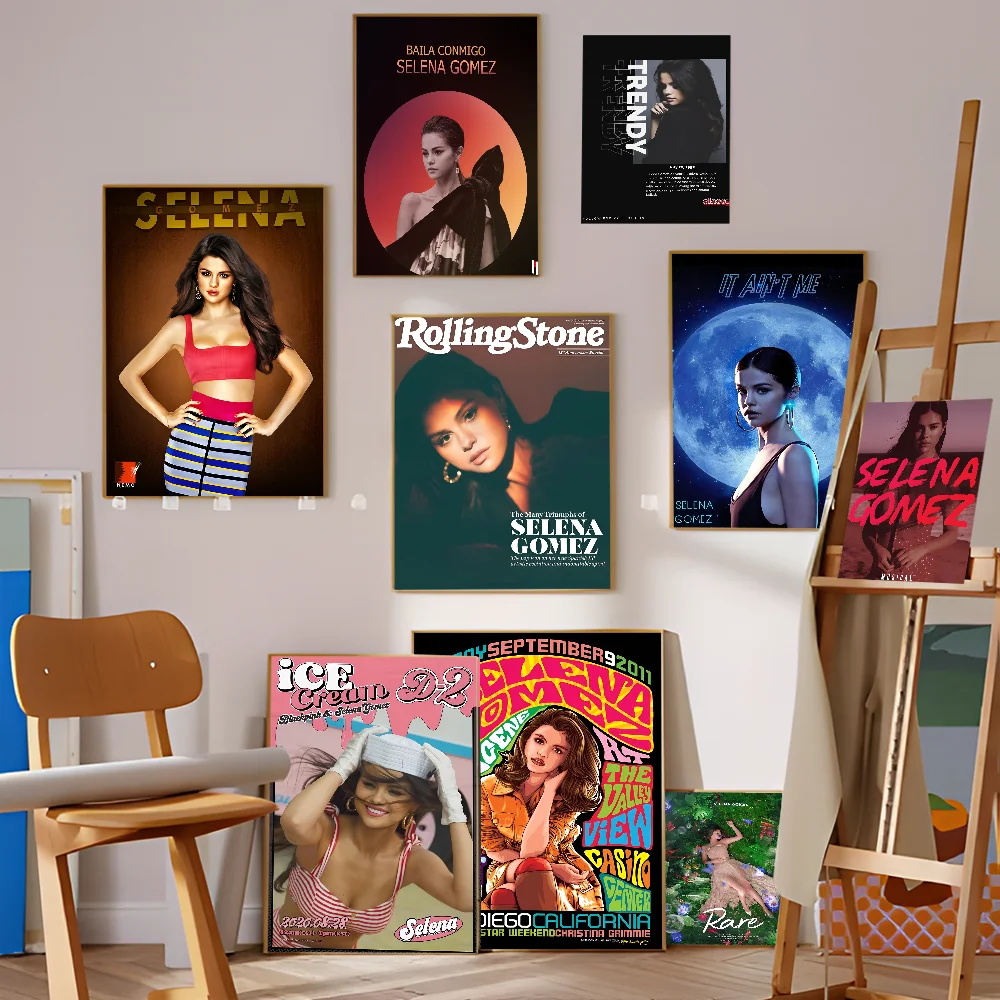 S-Selena G-Gomez Good Quality Prints and Posters Vintage Room Home Bar Cafe Decor Aesthetic Art Wall Painting