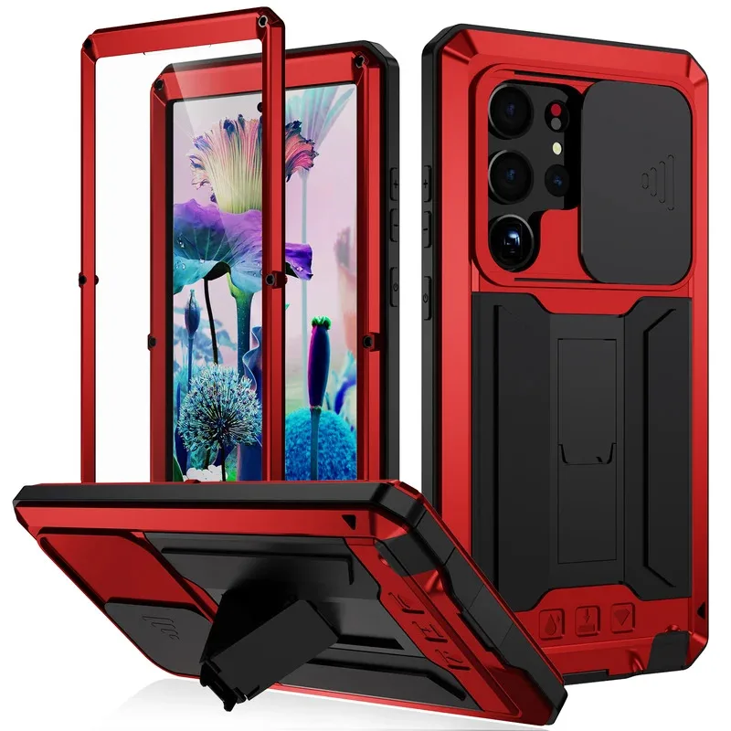 

for Samsung Galaxy S23 Ultra 5G Case, Military Grade Full-Body Rugged with Built-in Kickstand Slide Camera Protective Cover Case