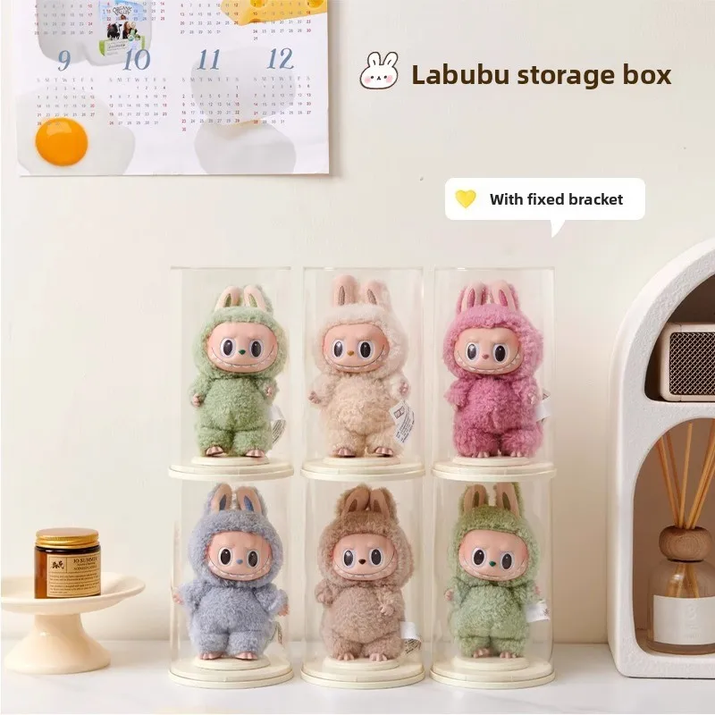 

Labubu Pendant Display Box Rotating Transparent Labubu Doll Handmade Blind Box Storage Display Stand Decorative Ornament Gifts