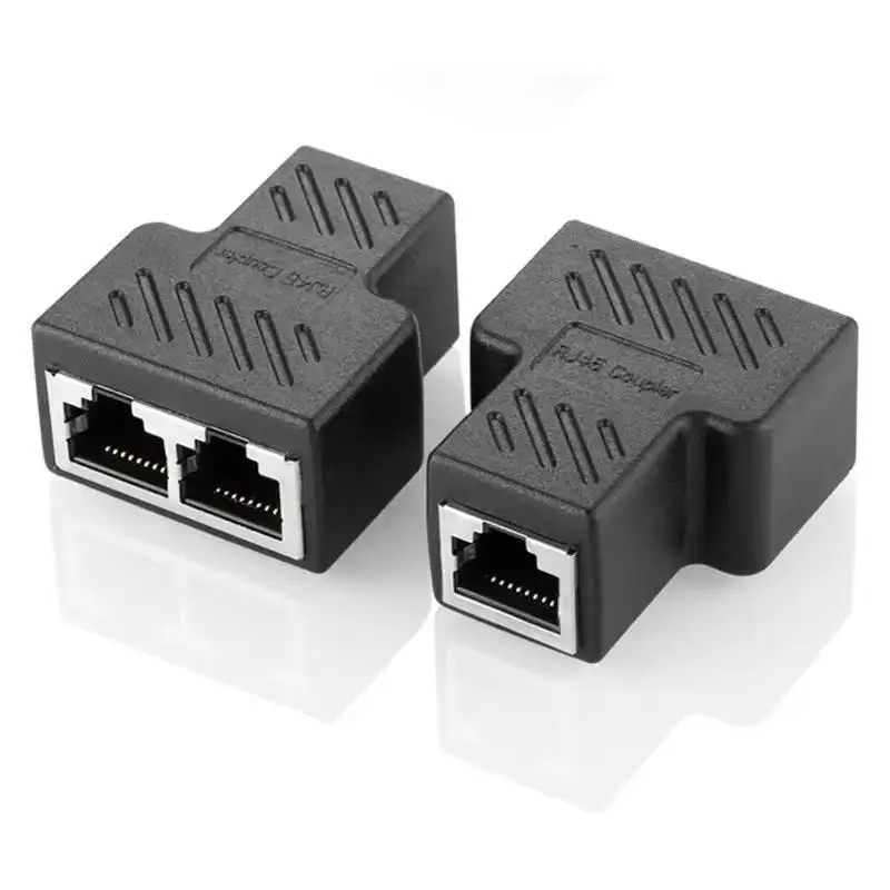 RJ45 Splitter Adapter,Aoiutrn USB 1 To 2 Network Connector Dual LAN Ethernet Socket 8P8C Extender Plug Cable For Cat5,5e, Cat6,7