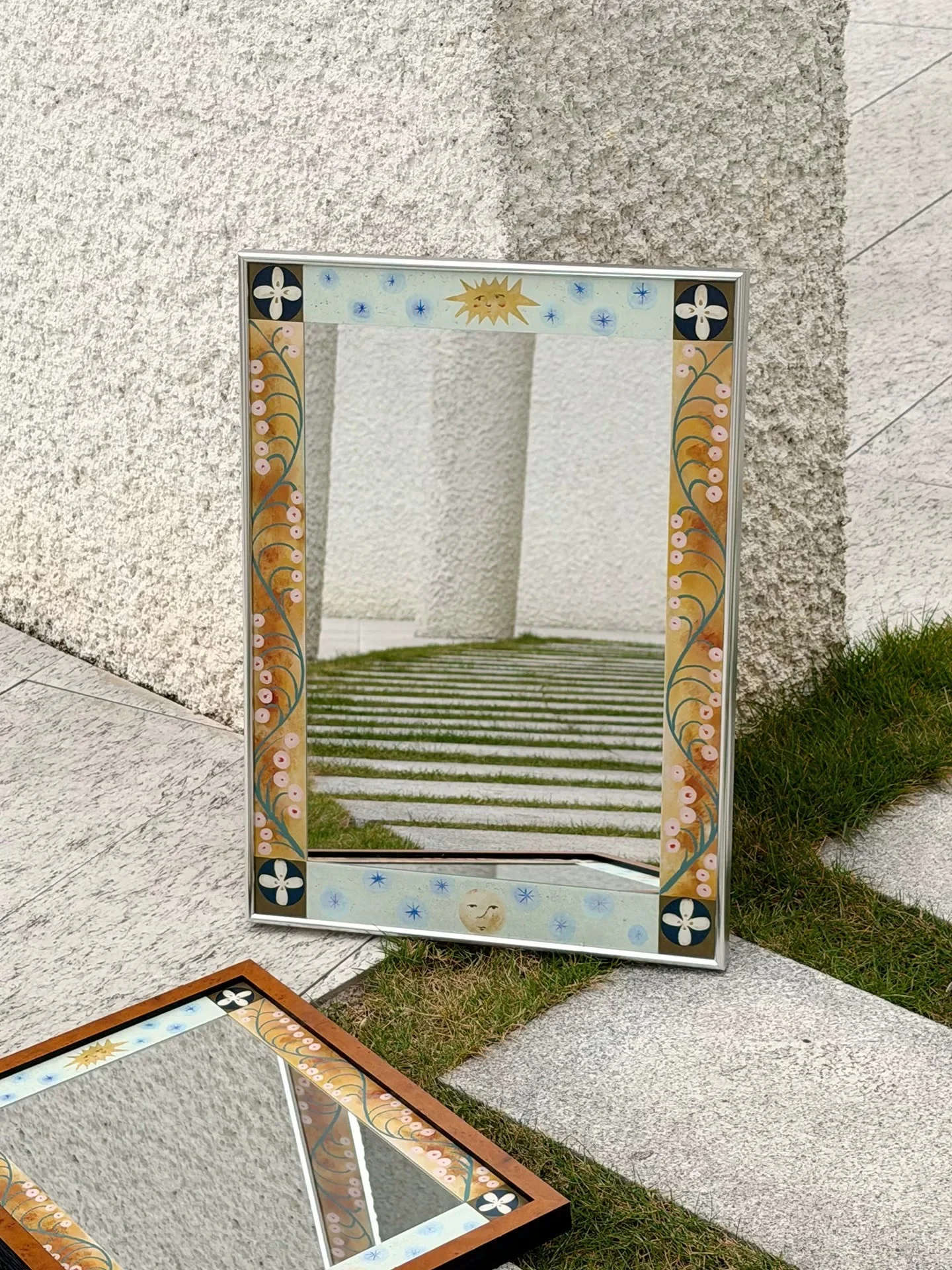 Medieval living room decorative painting, real mirror painting, bedroom high-end hanging painting