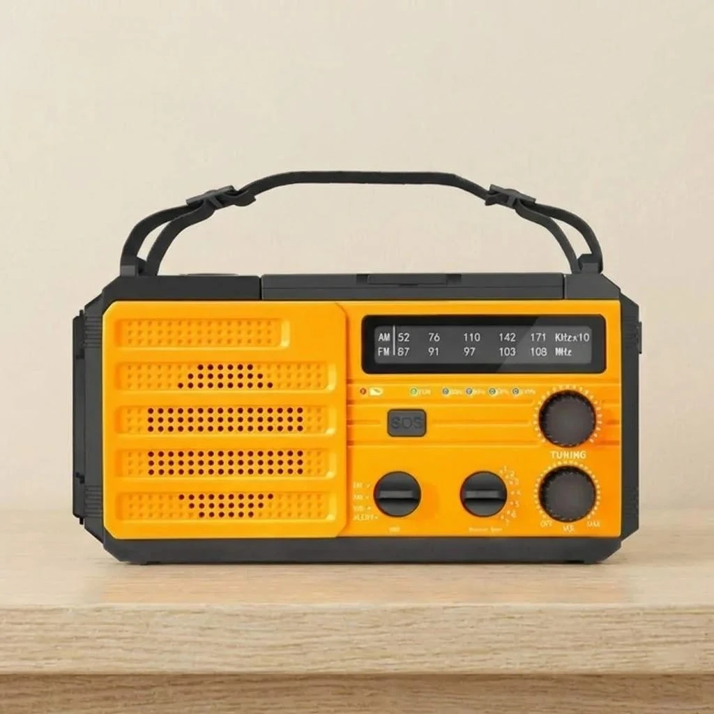 

Rechargeable Hand Crank Solar Flashlight Emergency Radio LED Reading Light Multifunctional Safety Protection