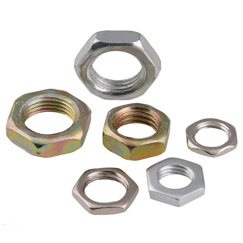 M10 Different Thickness Metal Thread Hexagon Nut Lighting Screw Nut Fine Thread Nut Thin Screw Cap Complete Light Accessories