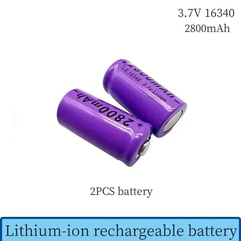 NEW 3.7V 2800mAh lithium-ion 16340 battery+charger CR123A rechargeable battery 3.7V CR123 for laser pen LED flashlight batteries