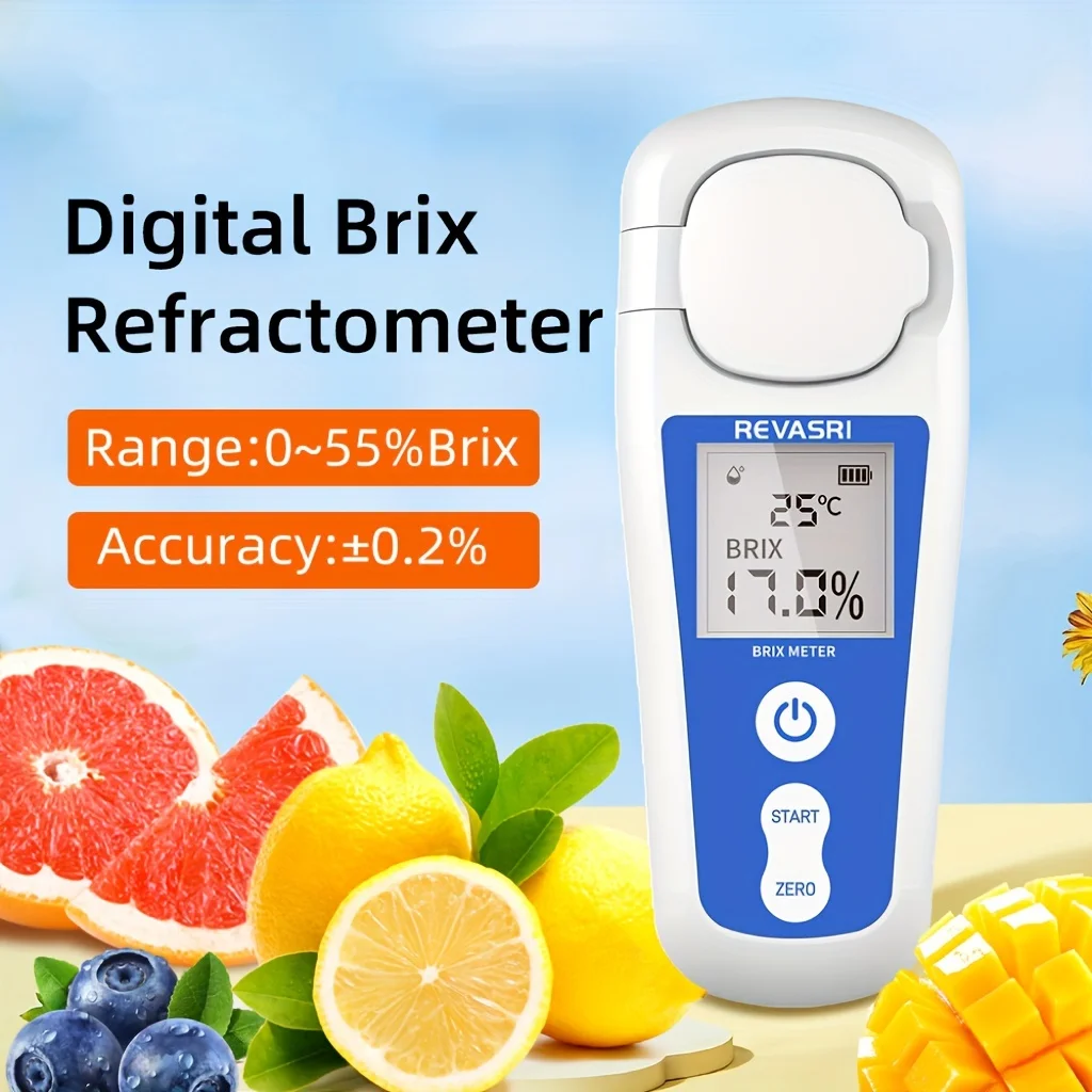 

Измеритель Брикса REVASEl 0-55%, ± 0.2%, Высокоточная цифровая Брикса для измерения жидкого сахара, фруктов и напитков