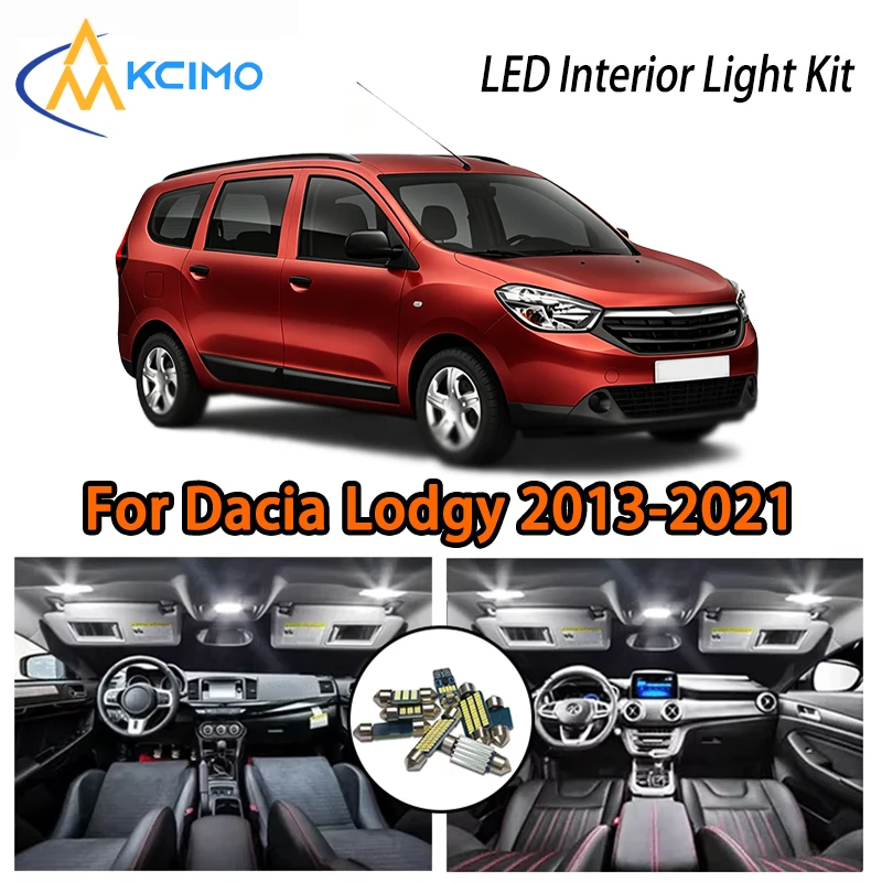 

Daily Use LED Interior Lights For Dacia Lodgy 2013-2021, Two Colors Choice Super Bright