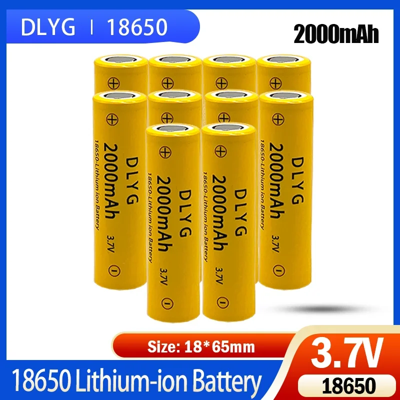 

DLYG 3.7V 18650 2000mAh Rechargeable Lithium-ion Battery Flashlight with Large Capacity for Headlights and Microphones