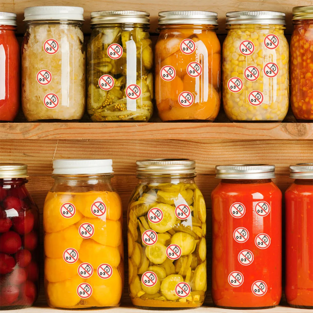 500Pcs Infant Safety Warning Sticker Labels Adhesive Decals for Home Food Child Caution Signs Peel and Stick Warning Label