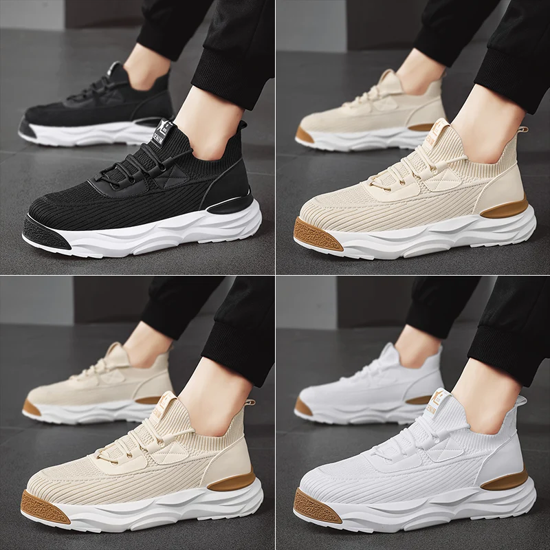 Sneakers da uomo di nuovo stile scarpe sportive Casual tessute volanti Outdoor punta tonda tendenza giovanile traspirante tutto-fiammifero Walking Running