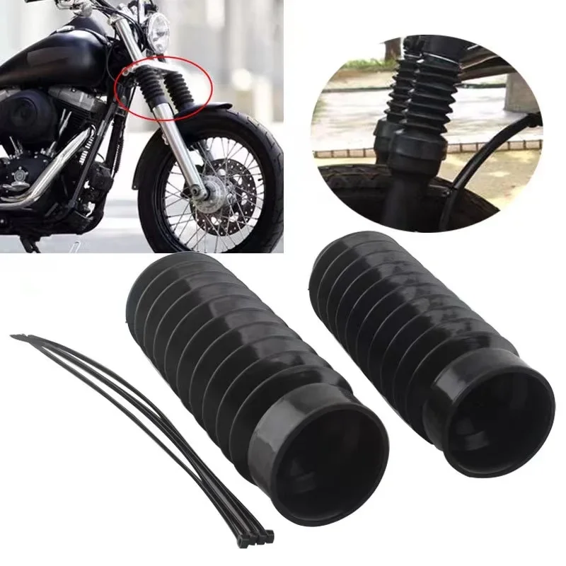 Pop 2PCS Motorcycle 39mm Fork Covers Front Rubber Gaiters Gators Shock Boots For Harley Davidson Sportster XL883 XL1200 FXD