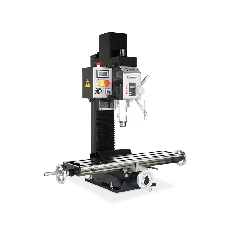 WMD25V Mini Manual Milling And Drilling Machine Brushless Motor, Stepless Speed, R8 Spindle Bench Mill For Home Workshop