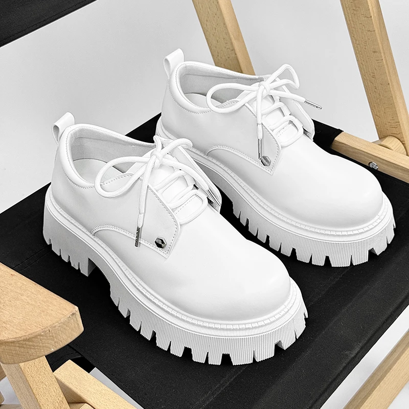 Botas de Moda para Hombre, Zapatos de Plataforma con Diseño de Plataforma para Aumentar la Estatura, Diseño de Caña Baja Extragrande, Estilo Bicolor, Estilo Urbano, Zapatos Casuales