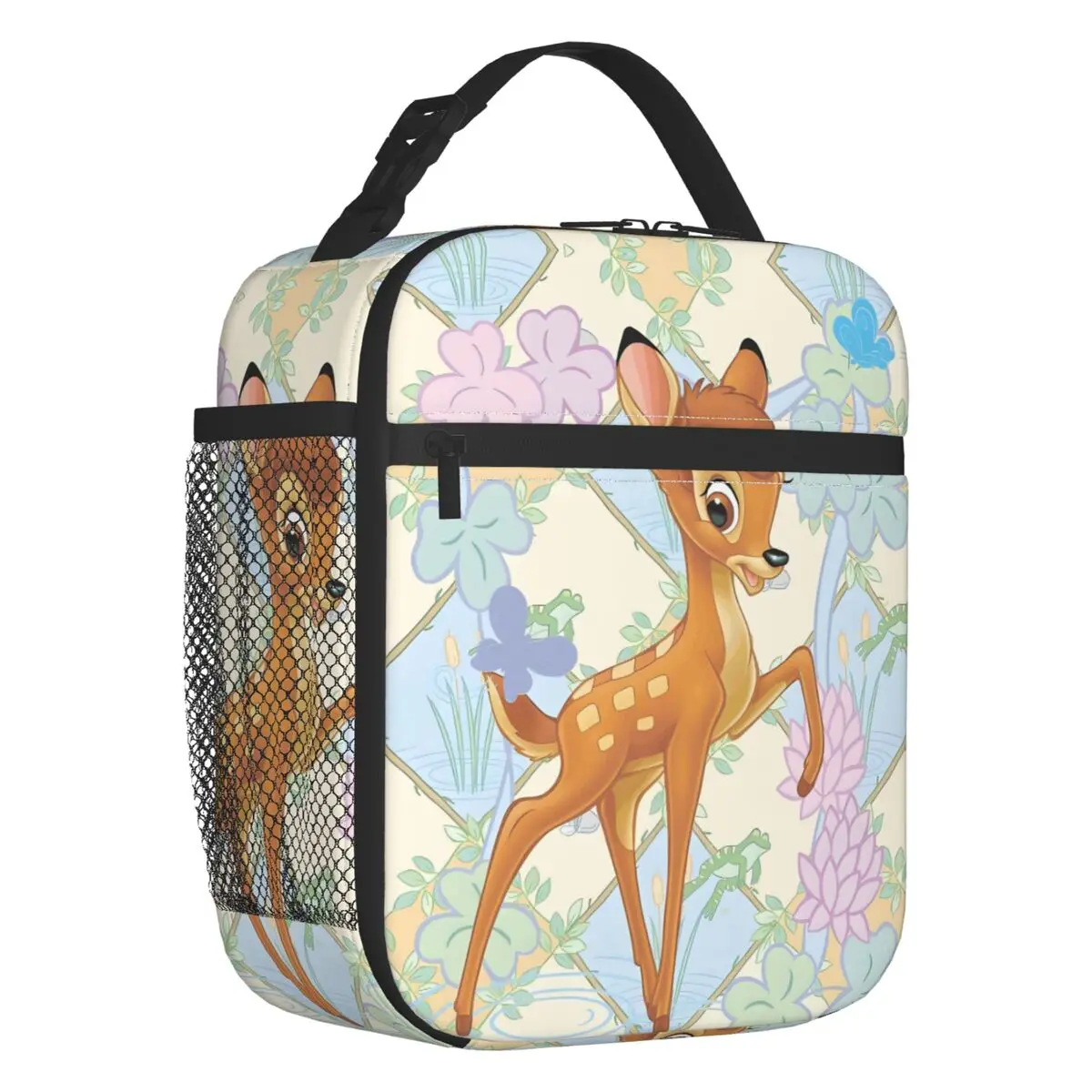 

Custom Bambi Insulated Lunch Tote Bag for Women Classical Printing Animal Portable Thermal Cooler Bento Box School