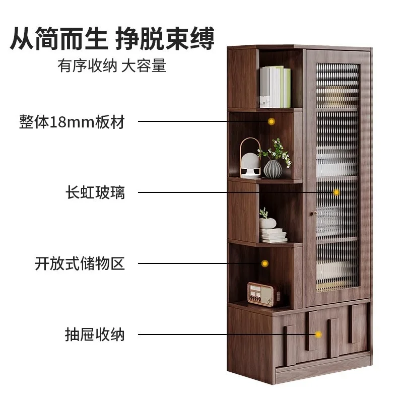 Solid wood locker balcony bookcase locker shelf bedroom corner cabinet