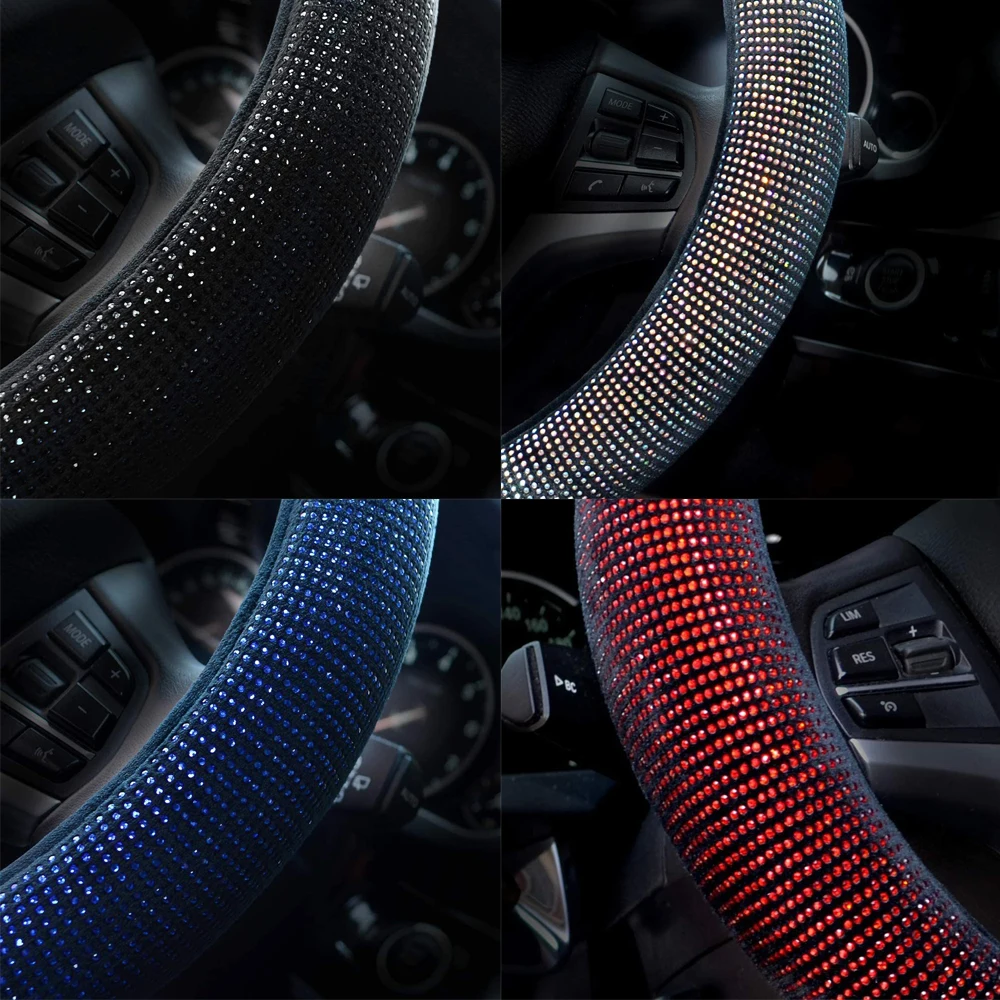 Car Rhinestones Steering Wheel Cover For Peugeot 508 207 307 407 3008 206 2008 208 sw 308 107 301 408 5008 4008 Rifter Traveller