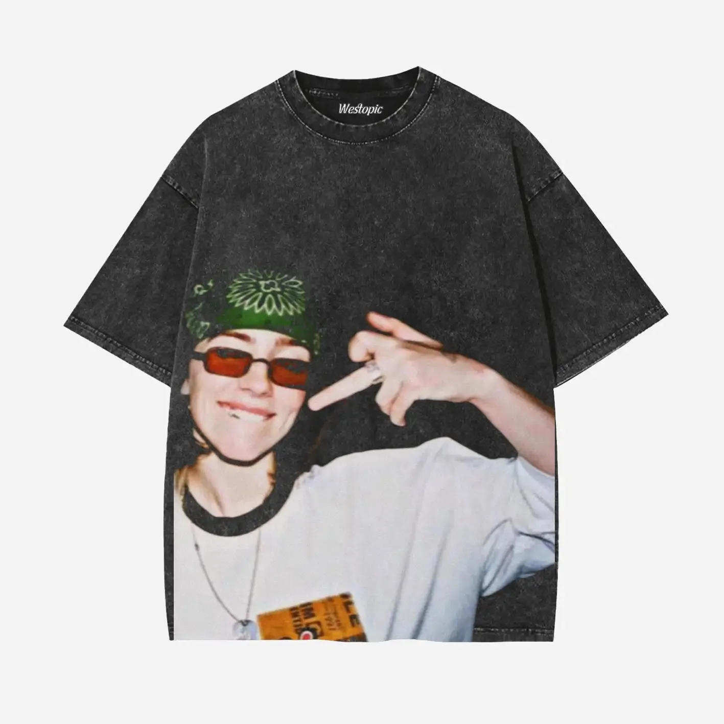 Nieuwe collectie heren kleding T-shirt Homme T-shirts Heren T-shirt voor heren Ropa Hombre BILLIE EILISH Amerikaanse trendy vintage gewassen