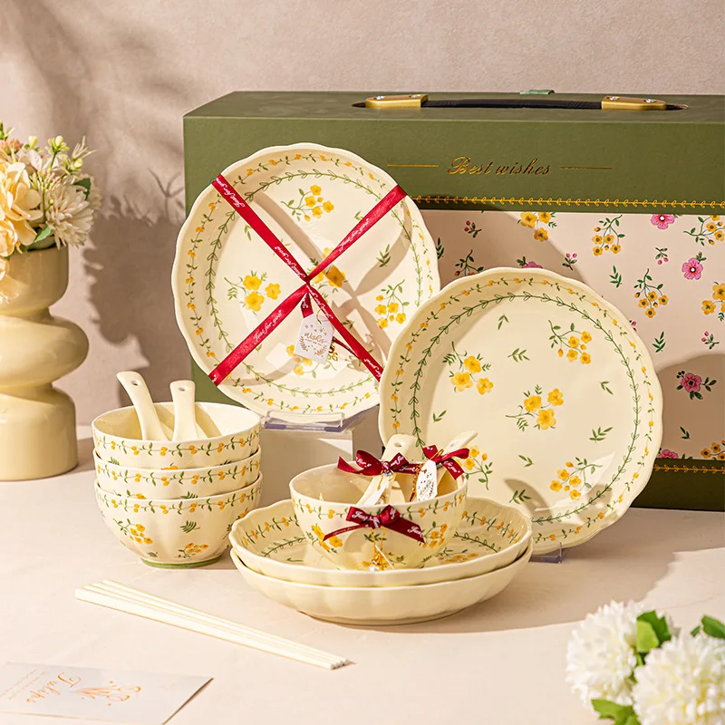 Persson Japanese-style High-Value Ceramic Bowl Dish Set Microwave Safe Under Glazed Finish-Wedding & Housewarming Gift Tableware