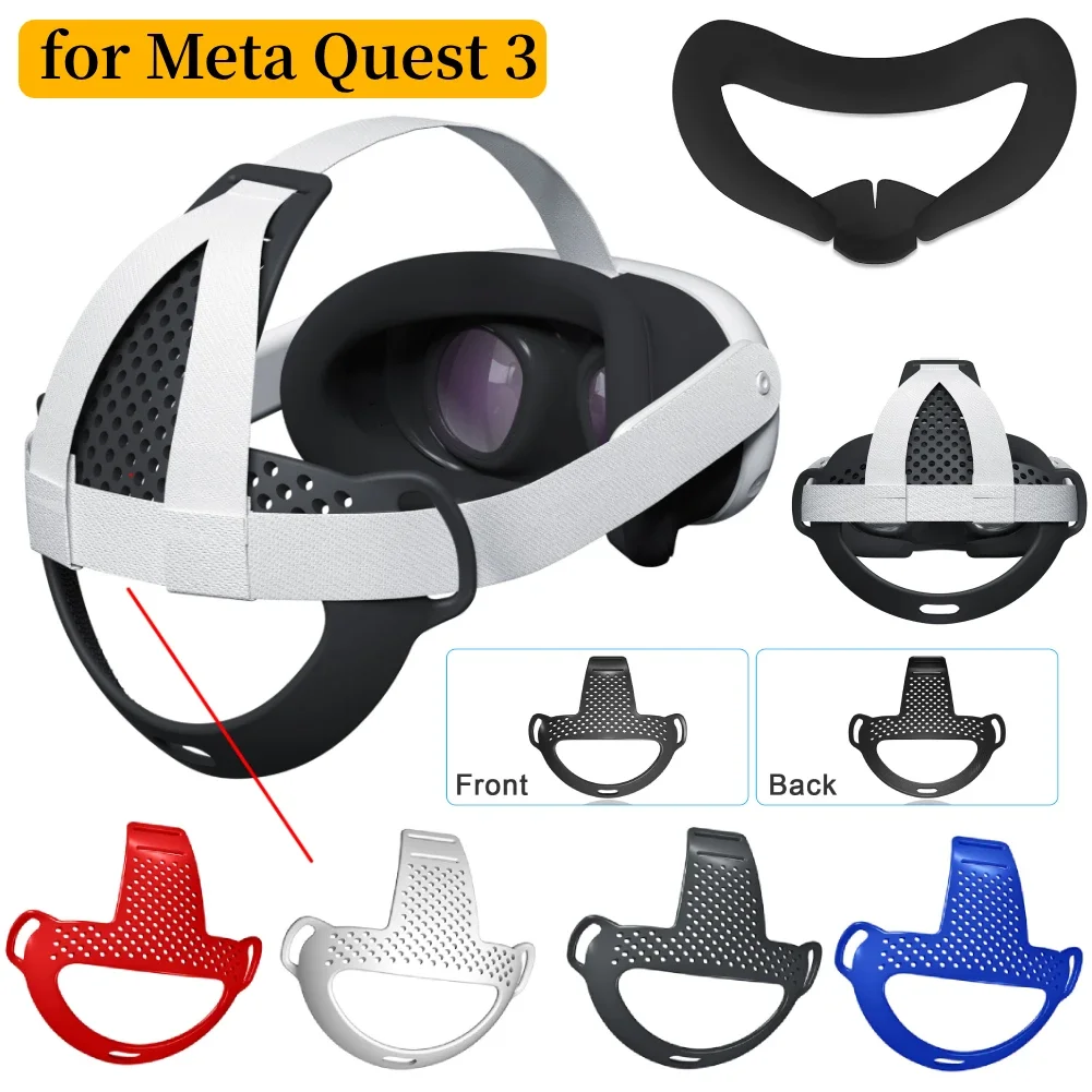 For Meta Quest 3 VR Headset Accessory TPU Assist Head Strap Pad Washable Comfortable Decompression Replacement Headset Strap Pad