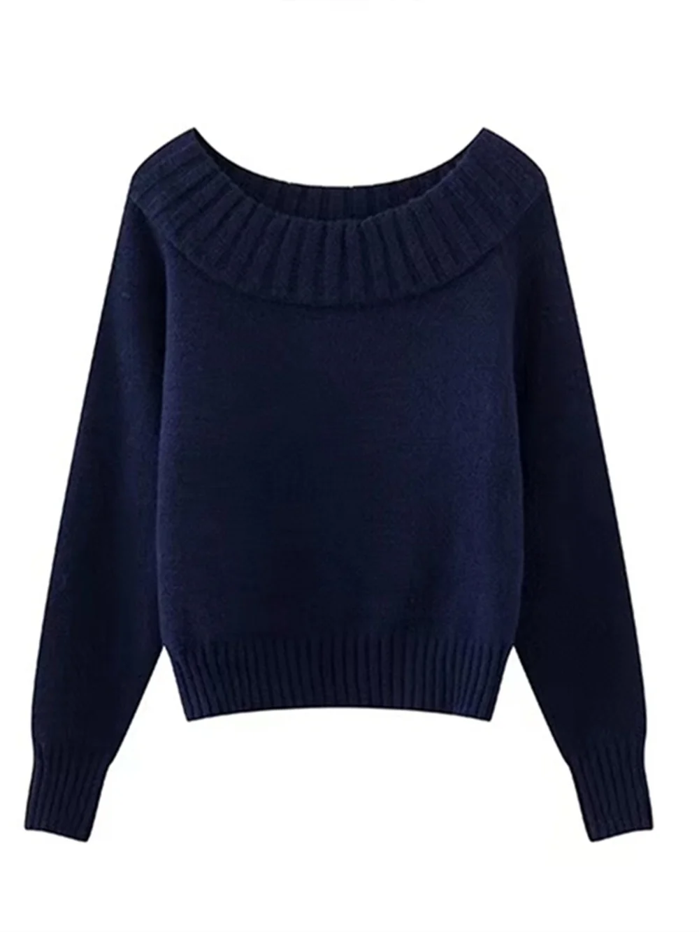 

PUWD Women Vintage Sweater 2023 Ladies Casual Comfortable Long Sleeves Knitted Solid Pure Cotton Sweater For Women's Sweaters