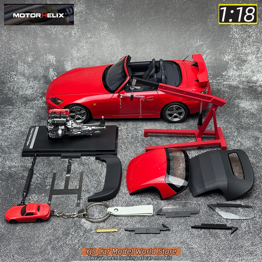 Motorhelix MH escala 1/18 Honda S2000 AP2 coche en miniatura de aleación motor adjunto coche deportivo regalo de vacaciones regalo de cumpleaños
