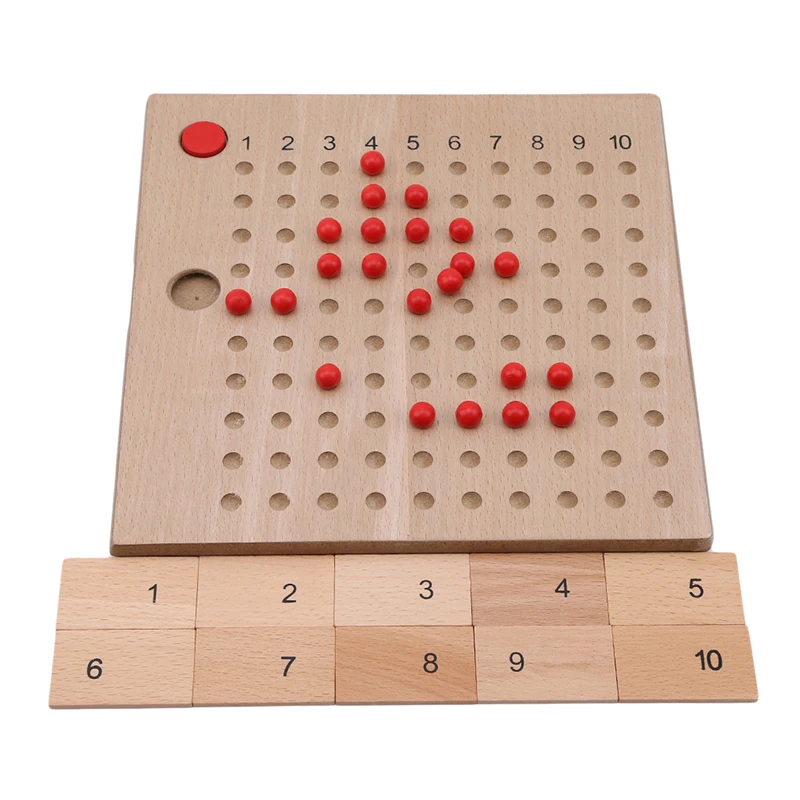 Jouets mathématiques en bois pour enfants, matériaux Montessori, perles colorées, planche d'addition et de soustraction, fuchsia