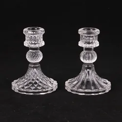 European Style Simple Glass Candle Holder Household Dining Table Candle Holder Creative Home Decor