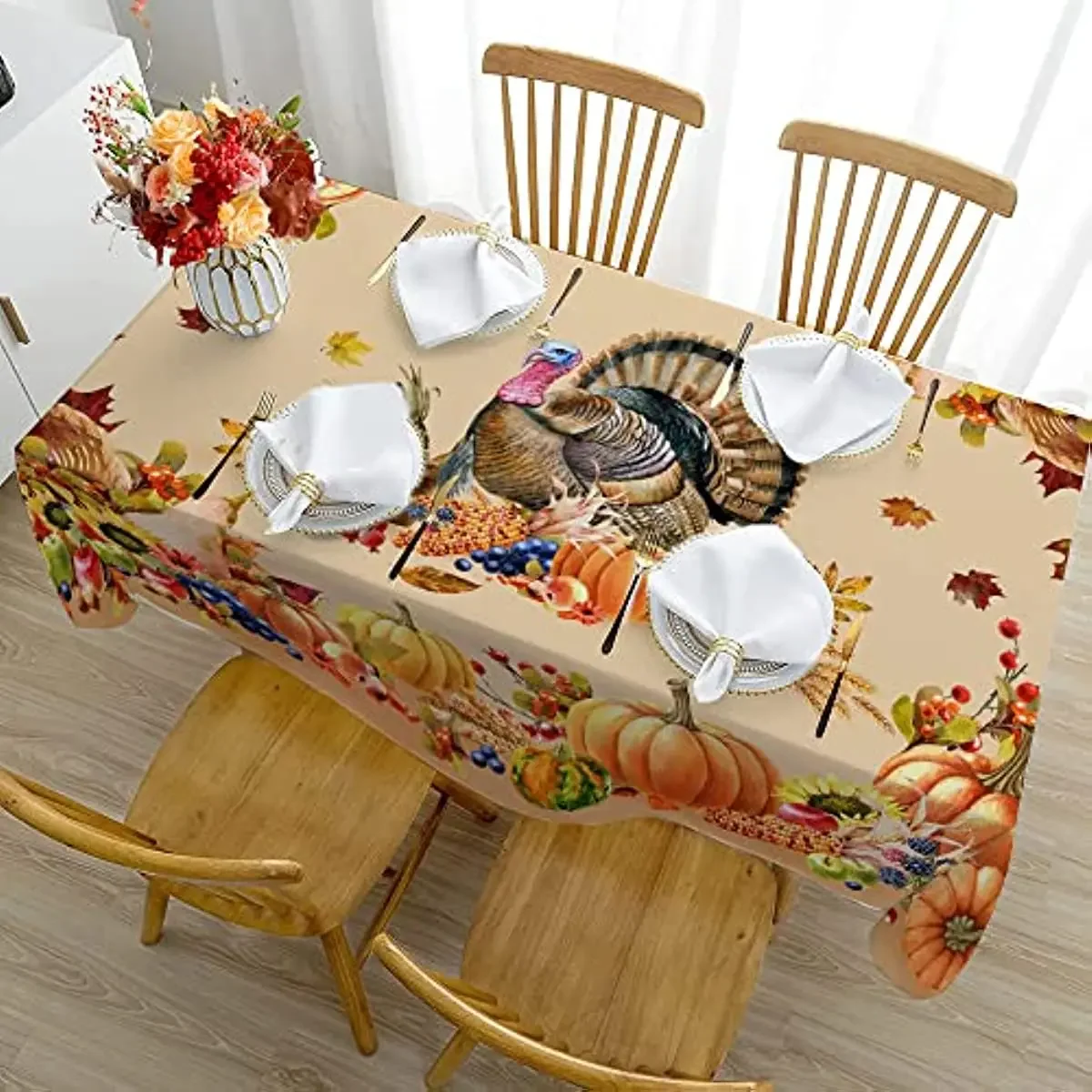 Tablecloth For Thanksgiving Party Waterproof Oilproof Tablecloth Household Rectangular Tablecloth Kitchen Dining Table Decor