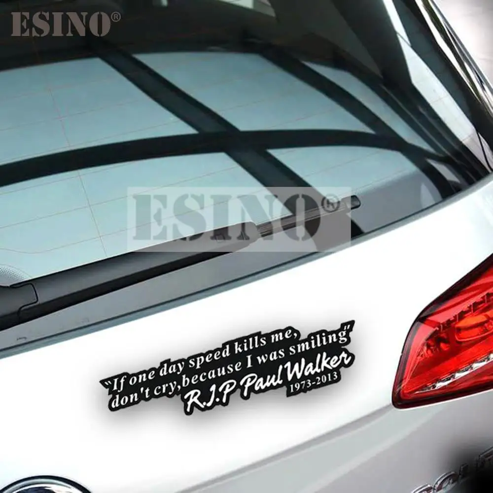 Car Styling Paul Walker Motto Fast and Furious PVC Waterproof Car Body Sticker Decorative Vinyl Decal Auto Accessory