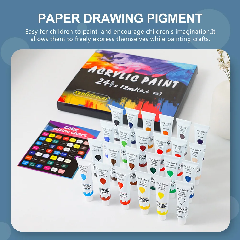 

1 Set Artist Acrylic Paint Set Beginner Lightweight Safe Materials Easy Carry Crafts Encourage