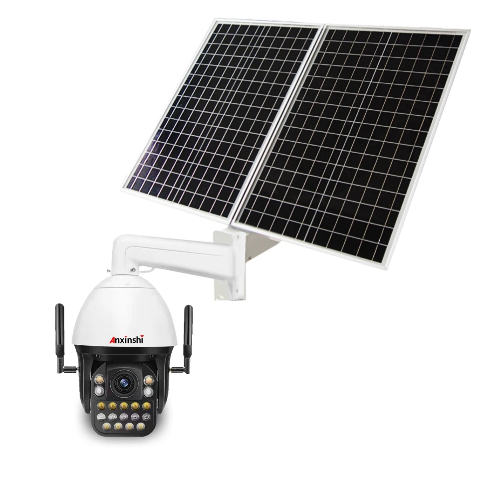 Anxinshi Factory Price Auto Human Tracking Light And Voice Warning Same Time 4G PTZ Camera With Solar System