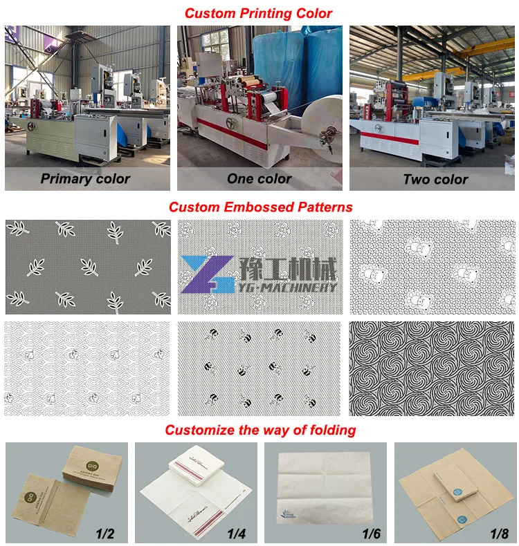 Fully Automatic Soft Two Colours Table Tissue Paper Machine Napkin Paper Making Machine Price