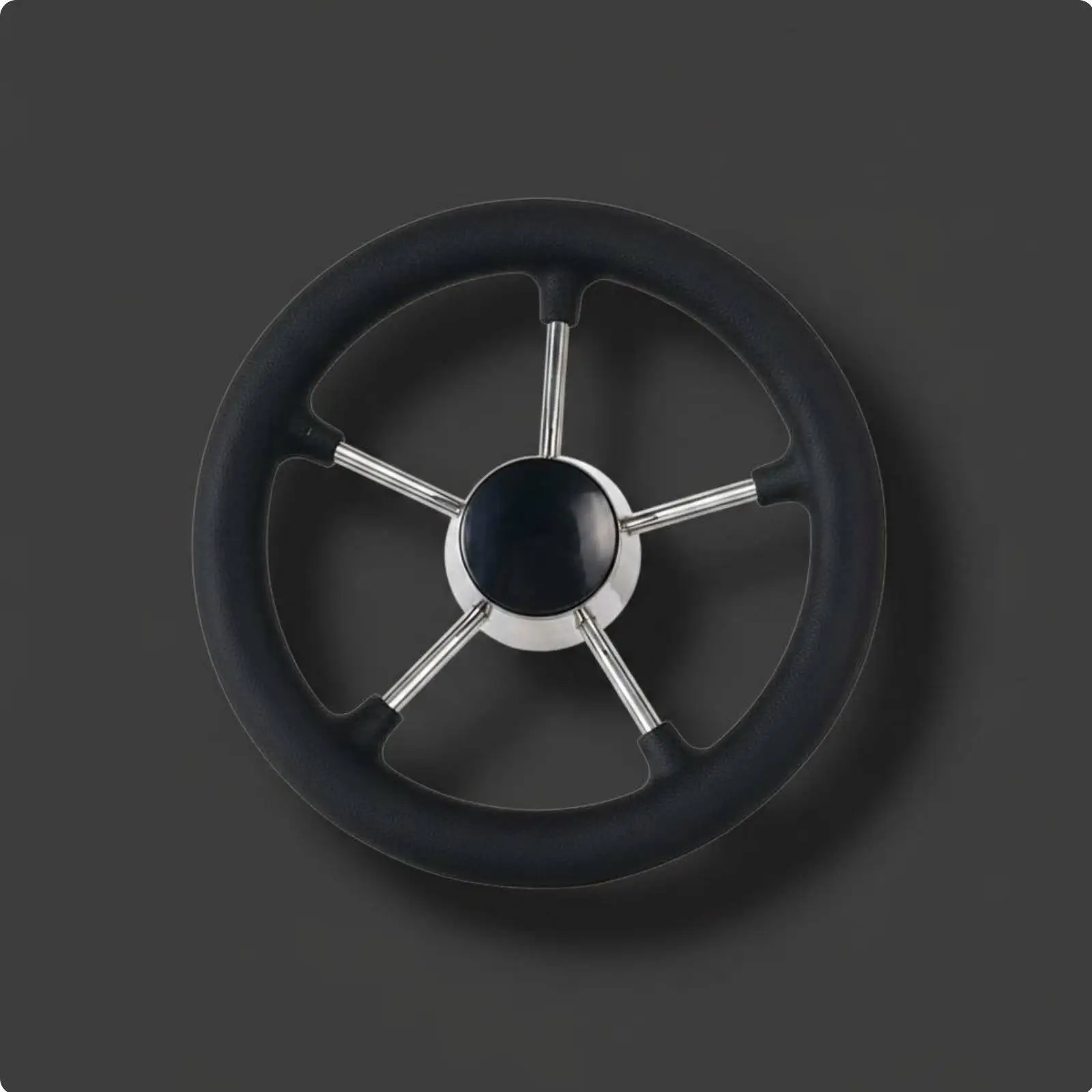 Saltwater Boat Steering Wheel 316 Stainless Steel Yacht Wheel with PU Foam Surface and Smooth Rotating Knob for Boats