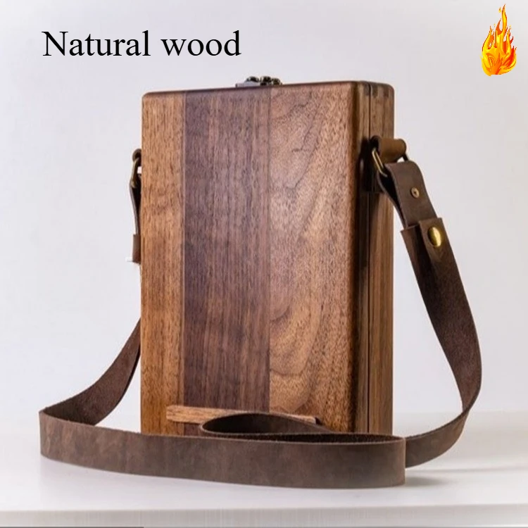 

Writers Messenger Wood Box A5 Wooden Retro Trend Shoulder Bag Postman Outdoor Briefcase Art Supplies Box Home Decor Storage Box