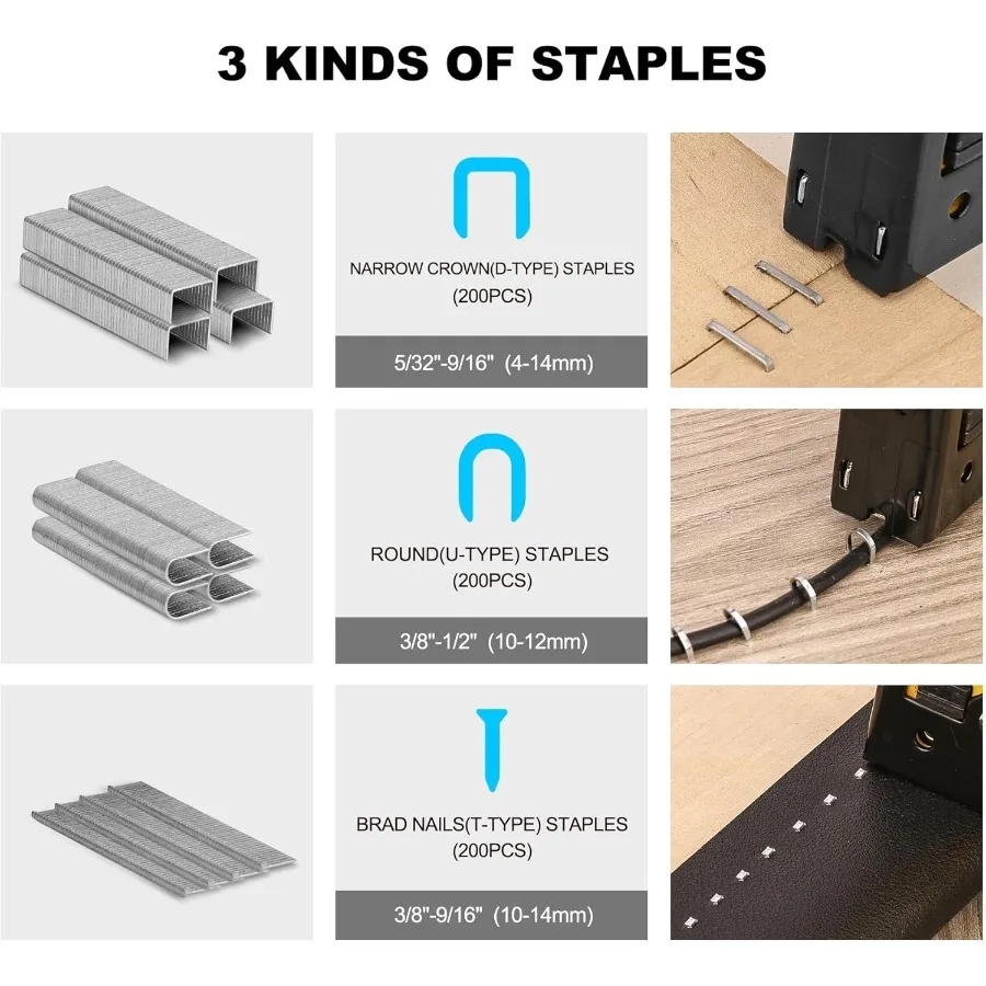 3in1 الثقيلة التيلة بندقية عدة مطلي بالكروم الصلب المفروشات دباسة مع 600 ستابلز QuickJam واضح قابل للتعديل قوة القيادة و Ra