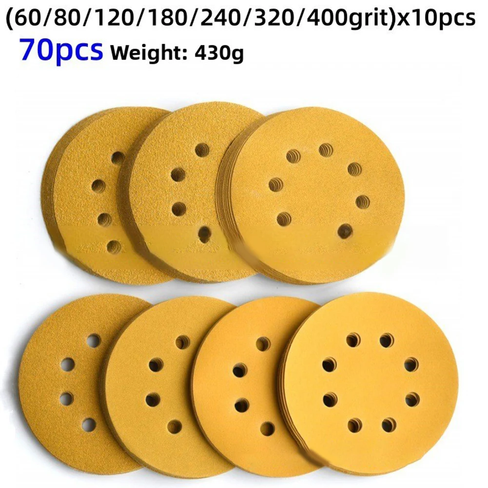 50pcs 150mm 12 Hole Sandpaper Discs 60-400 Grit Hook-Loop Sanding Pads For Woodworking Metal Polishing Sander